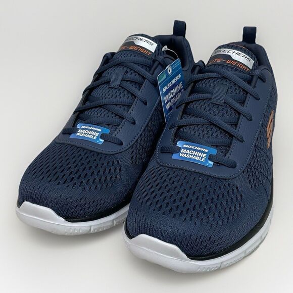 Skechers Track Moulton Athletic Shoe Size 11 Men Sneaker Navy Blue Orange 232081 main image 10